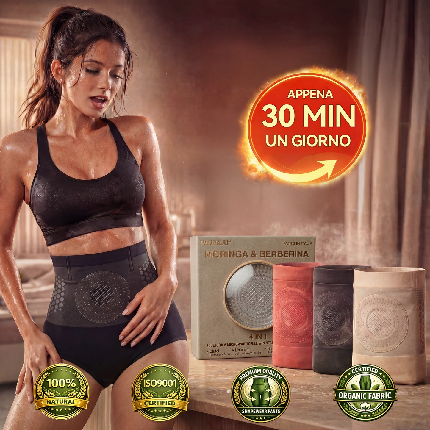 👩‍⚕️💎Negozio Ufficiale del Marchio | 𝐏𝐀𝐔𝐑𝐀𝐉𝐔®  2026 Moringa & Berberina 4‑in‑1 Micro‑Particelle Modellanti e Shorts Brucia‑Grassi