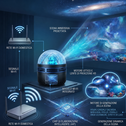 Negozio Ufficiale | 🎁🎁SCNDR® Proiettore Olografico Intelligente 360° Cielo Stellato (Proiezione HD Dinamica Intelligente 5D)